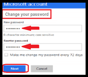 change hotmail password